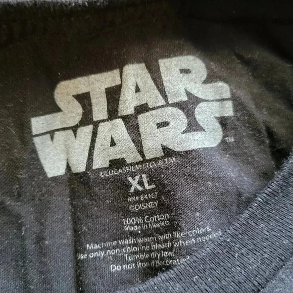 Disney Star Wars Darth Vader T-Shirt XL Unisex All Over Print Lucas Films Cotton - Picture 3 of 3